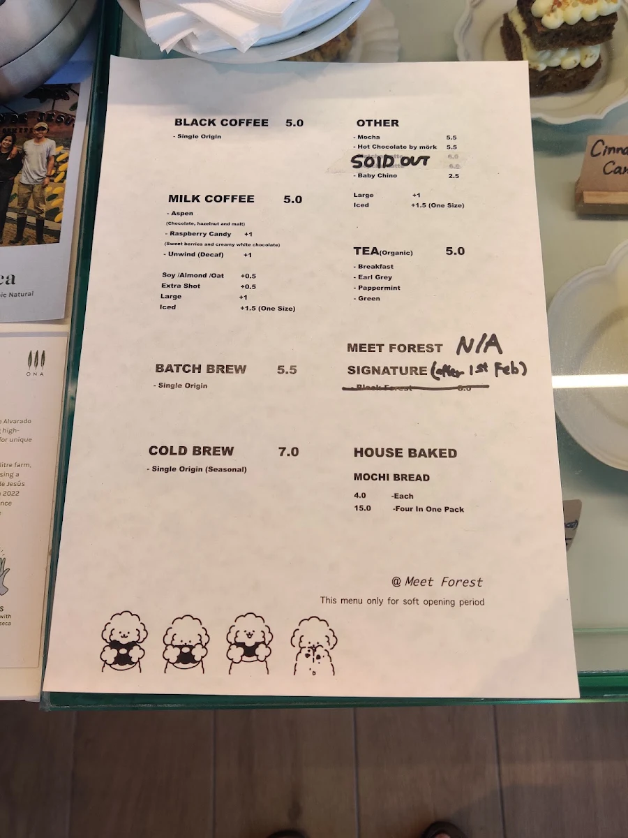 Menu, Meet Forest