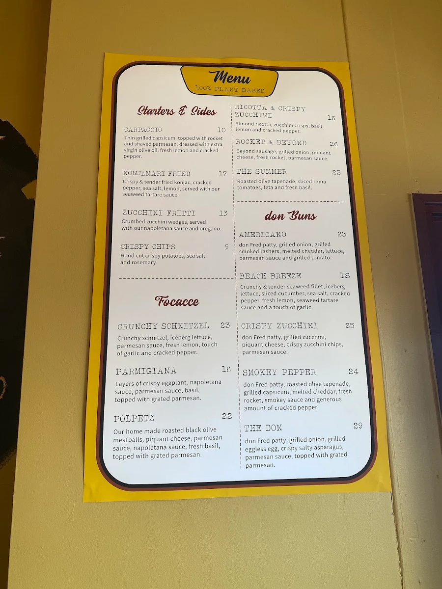 Menu, don Fred