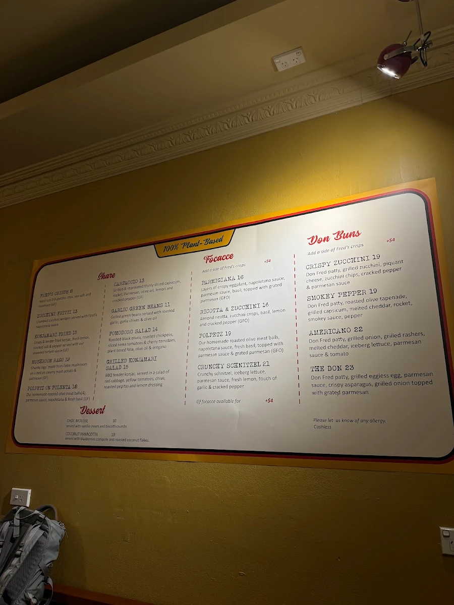 Menu, don Fred