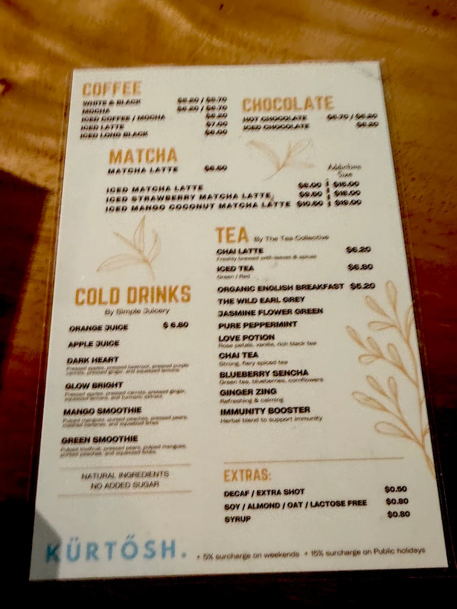 Menu, Kürtősh - Darling Square
