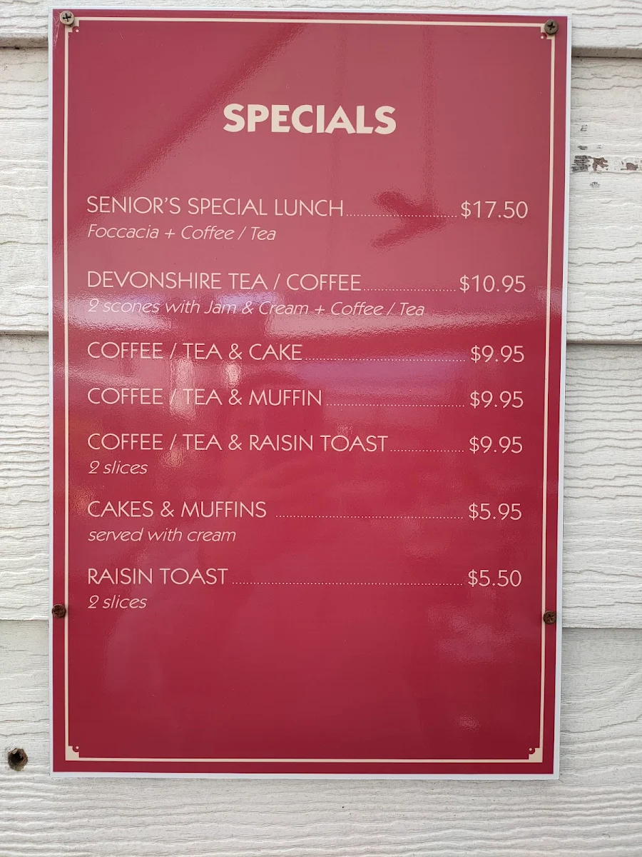 Menu, Courtyard Cafe Mogo
