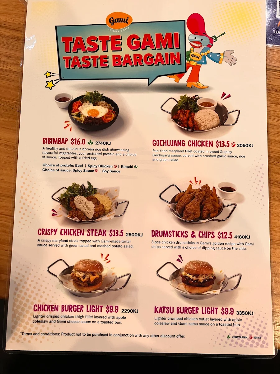 Menu, Gami Chicken