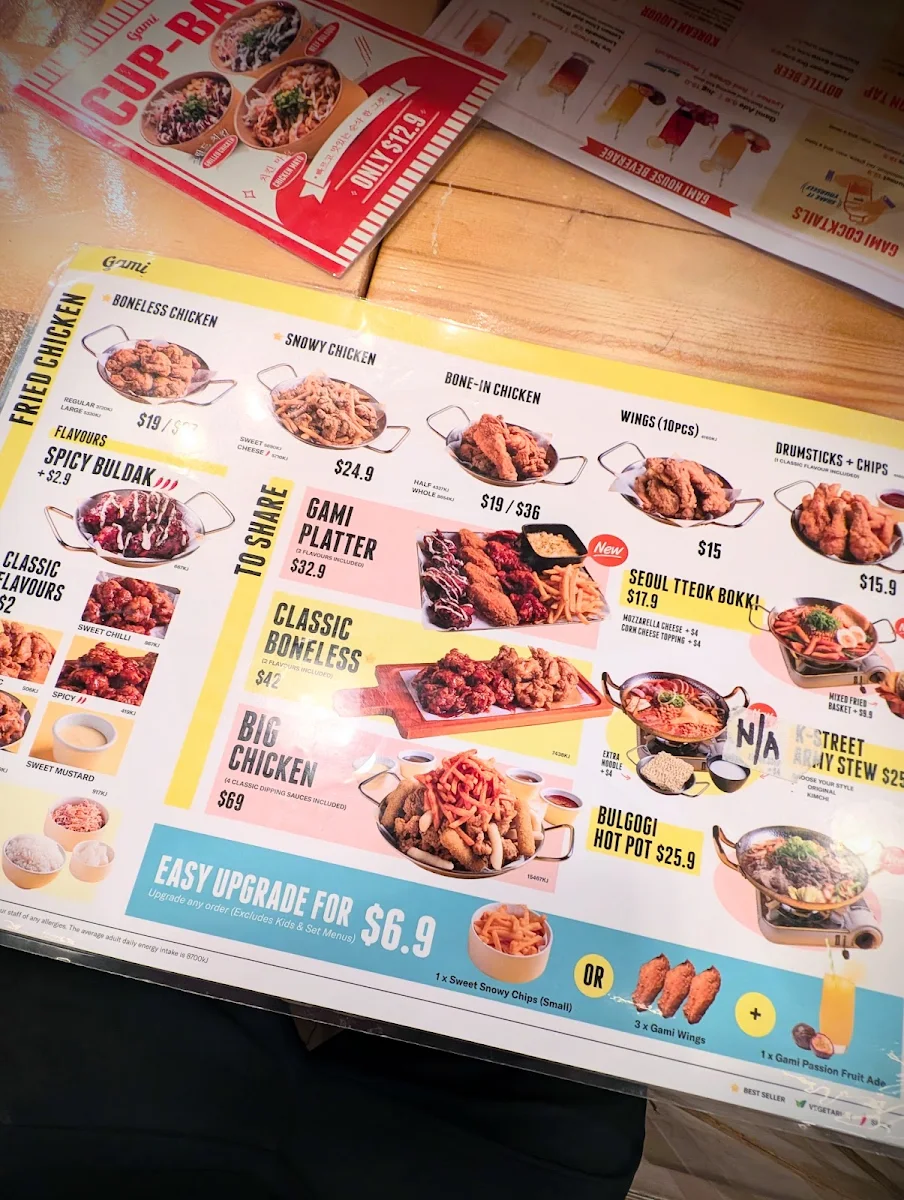 Menu, Gami Chicken