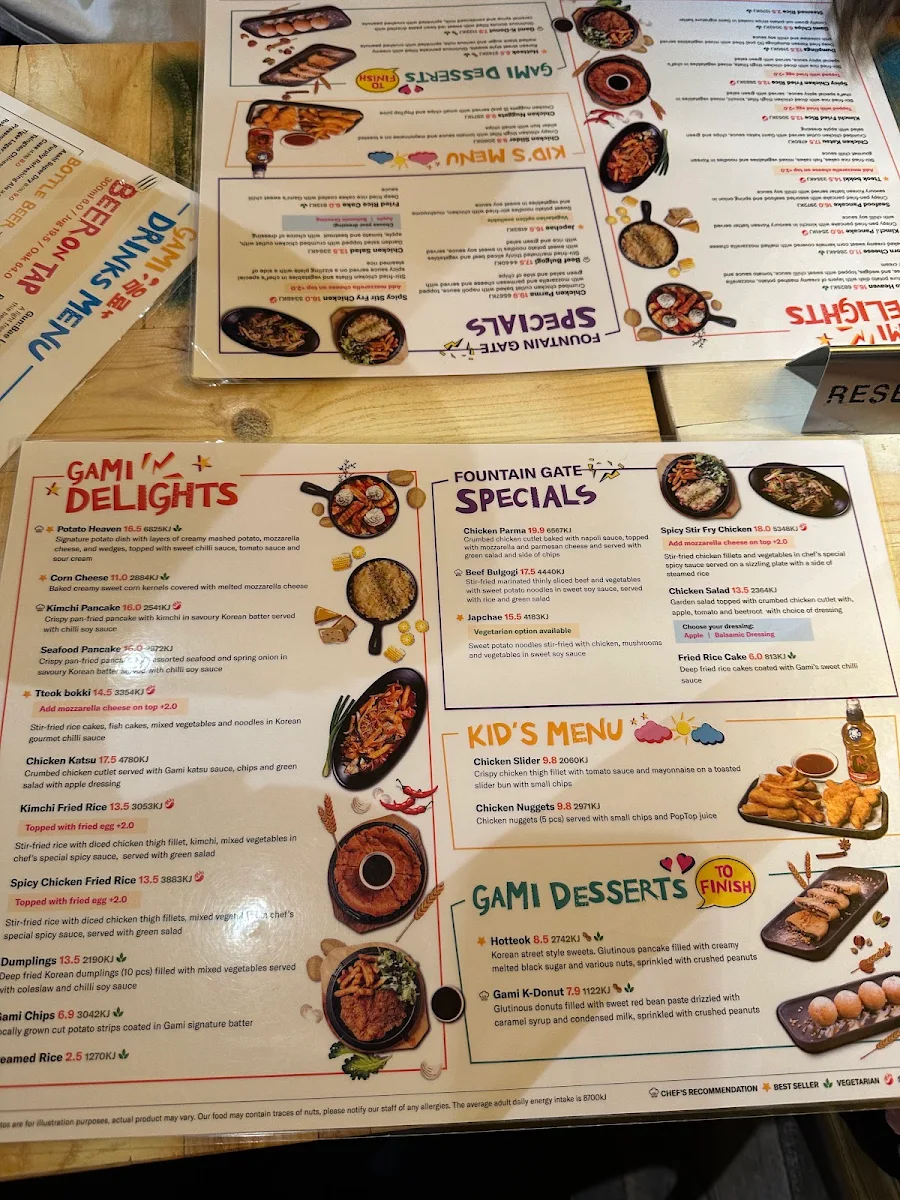 Menu, Gami Chicken