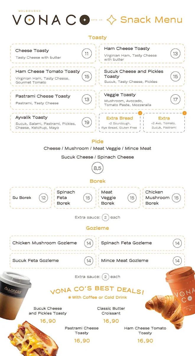 Menu, Vona Co