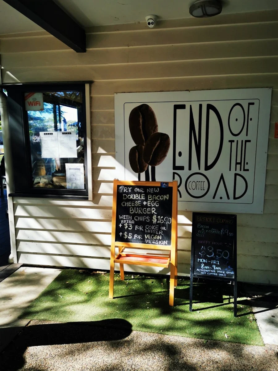 Menu, End of the Road Coffee