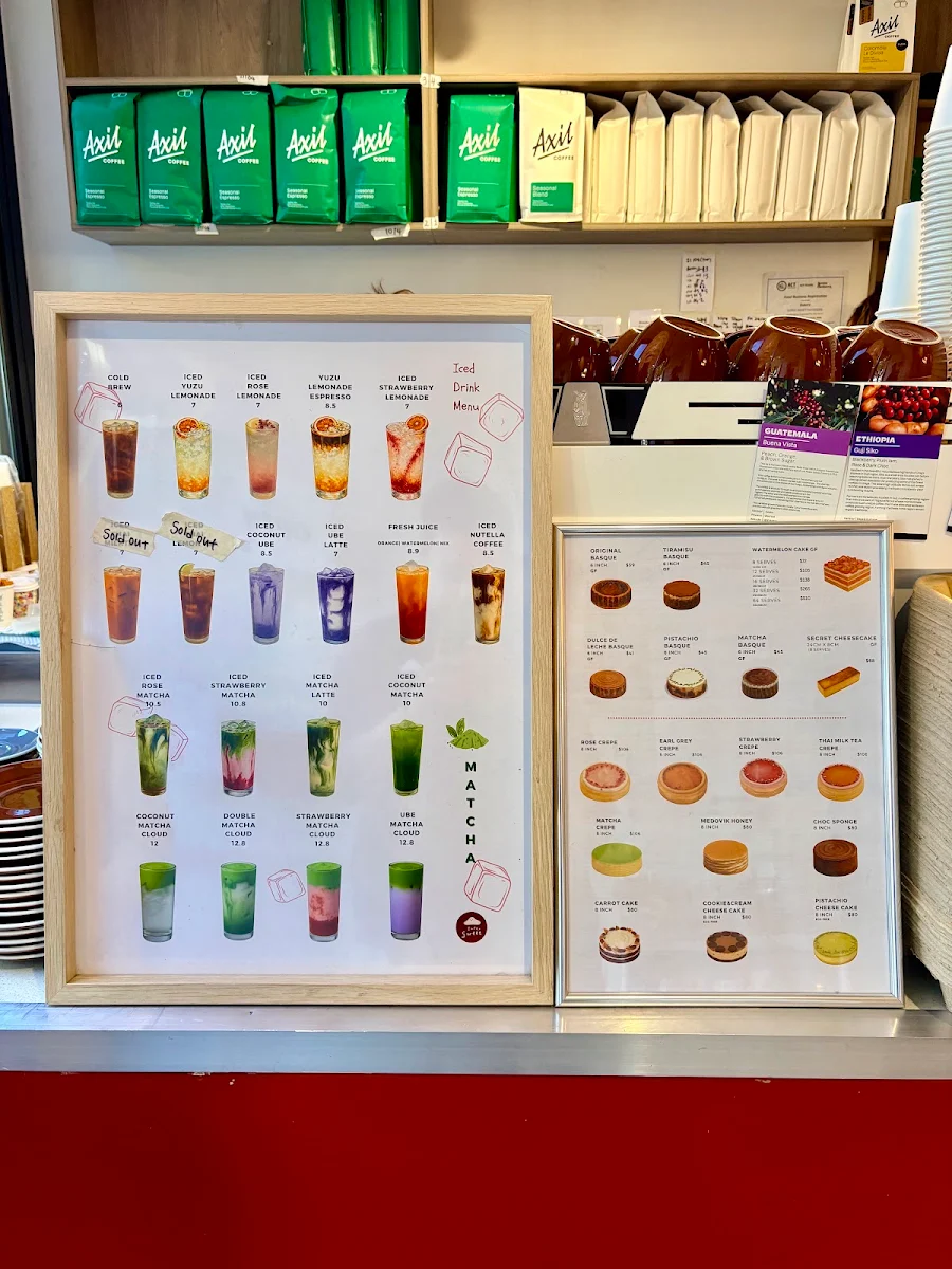 Menu, Supersweet Cafe