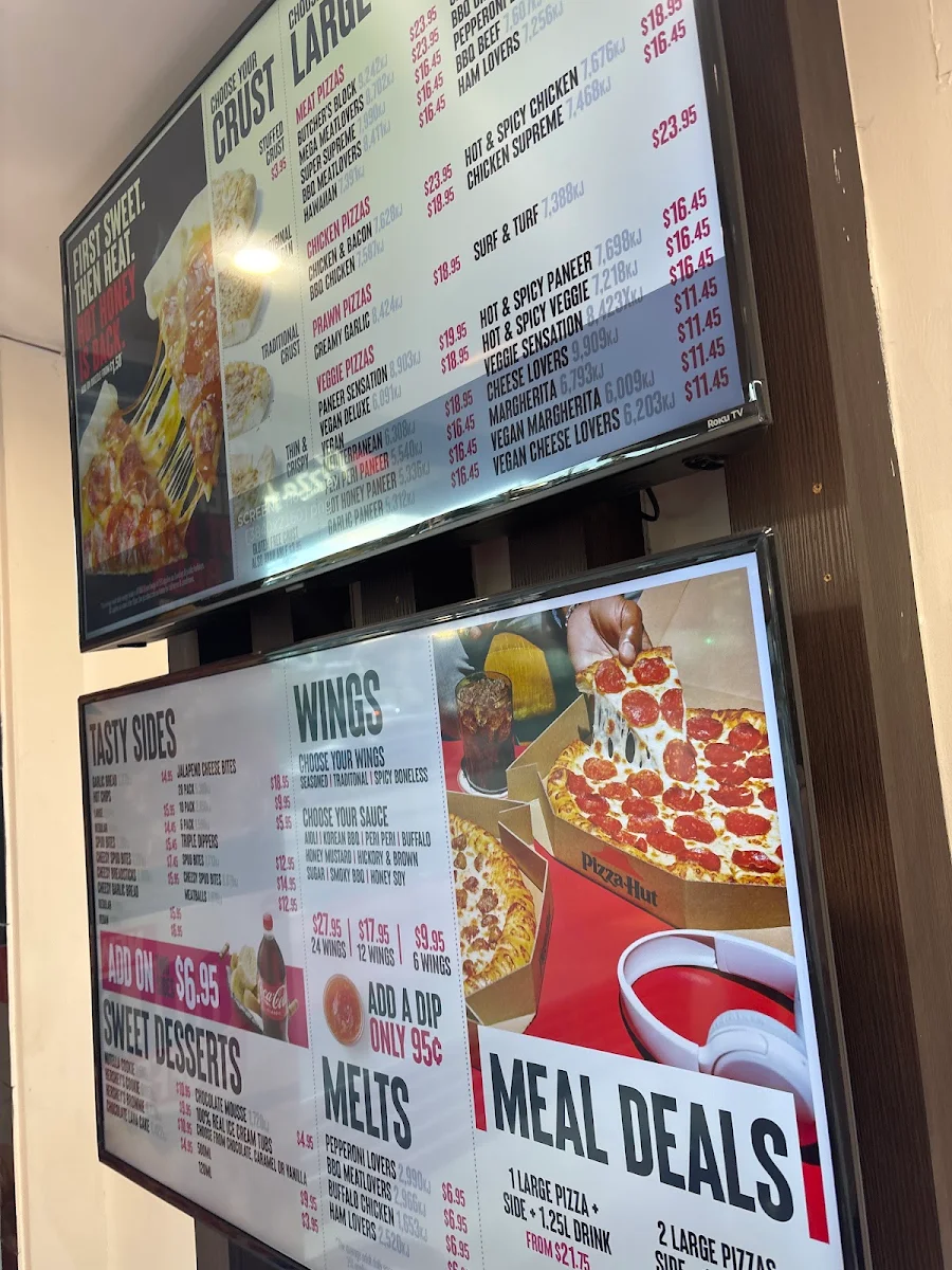 Menu, Pizza Hut Collaroy