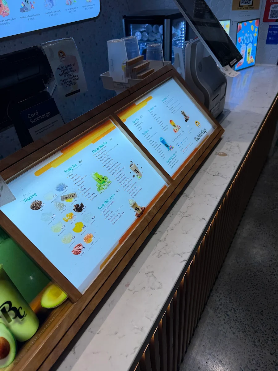 Menu, Bubble Cup QV Melbourne