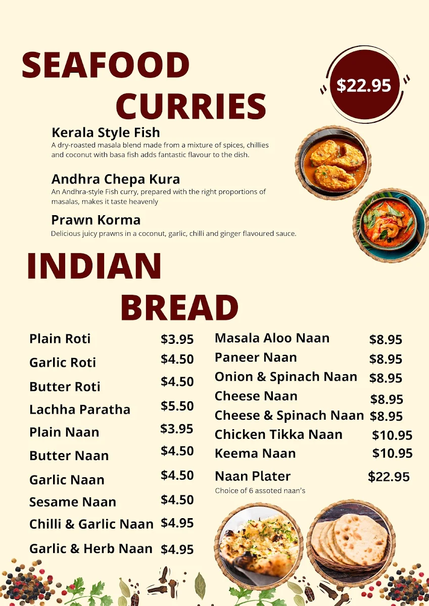 Menu, Dosa Hut Indian Restaurant Craigieburn