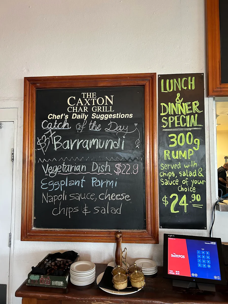 Menu, The Caxton Hotel