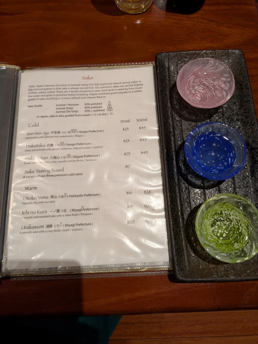 Menu, Toshi's Japanese Restaurant