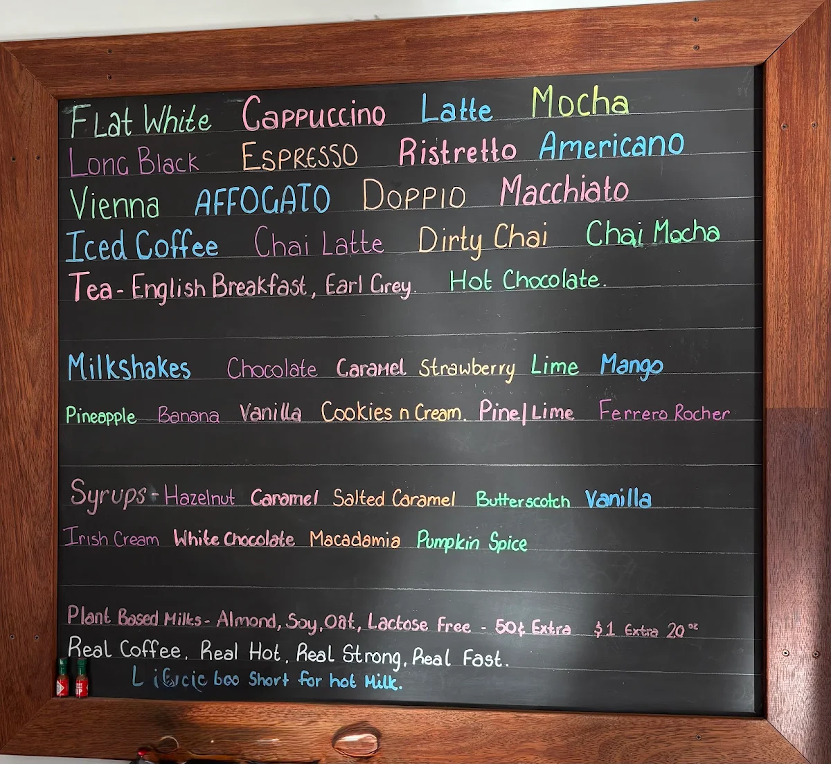 Menu, Get Roasted Cafe