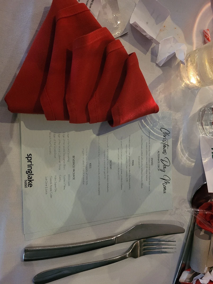 Menu, Springlake Hotel