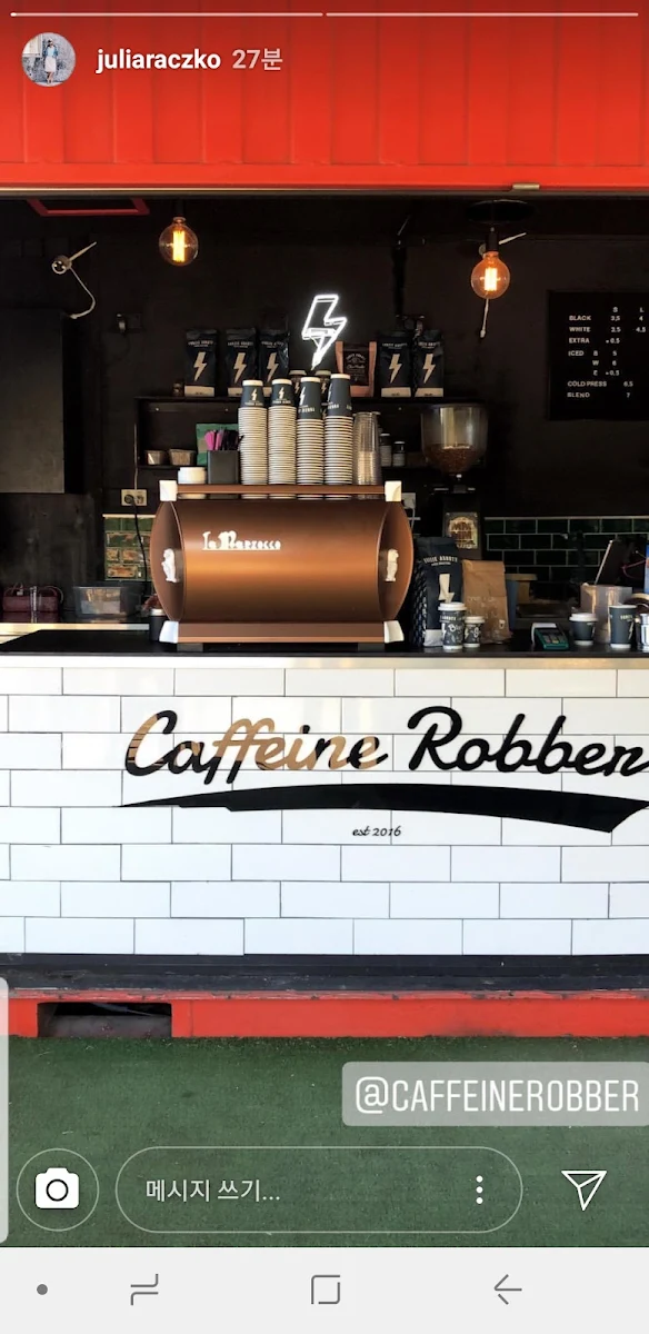 Menu, caffeine robber container