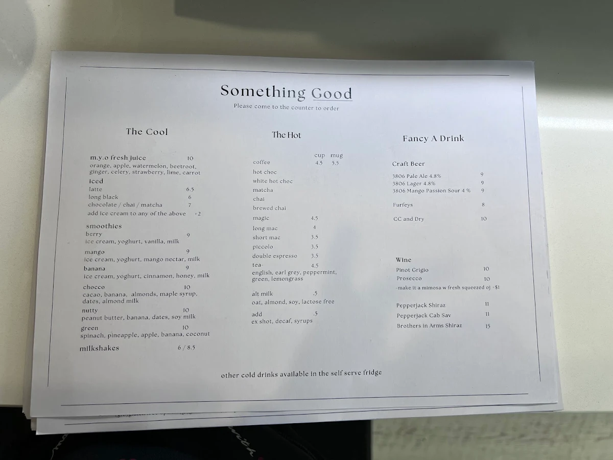 Menu, Something Good