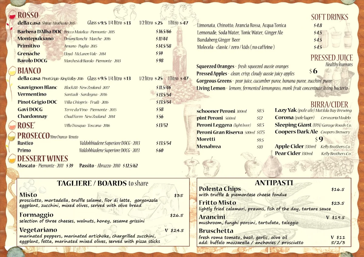 Menu, i Carusi ii