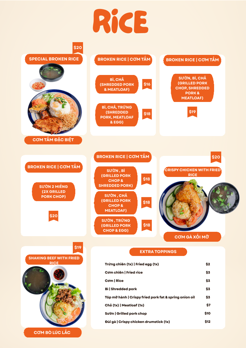 Menu, Hủ Tíu 51