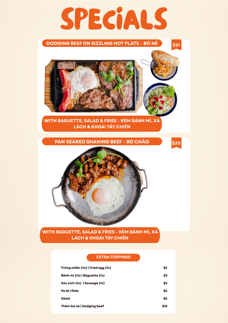 Menu, Hủ Tíu 51
