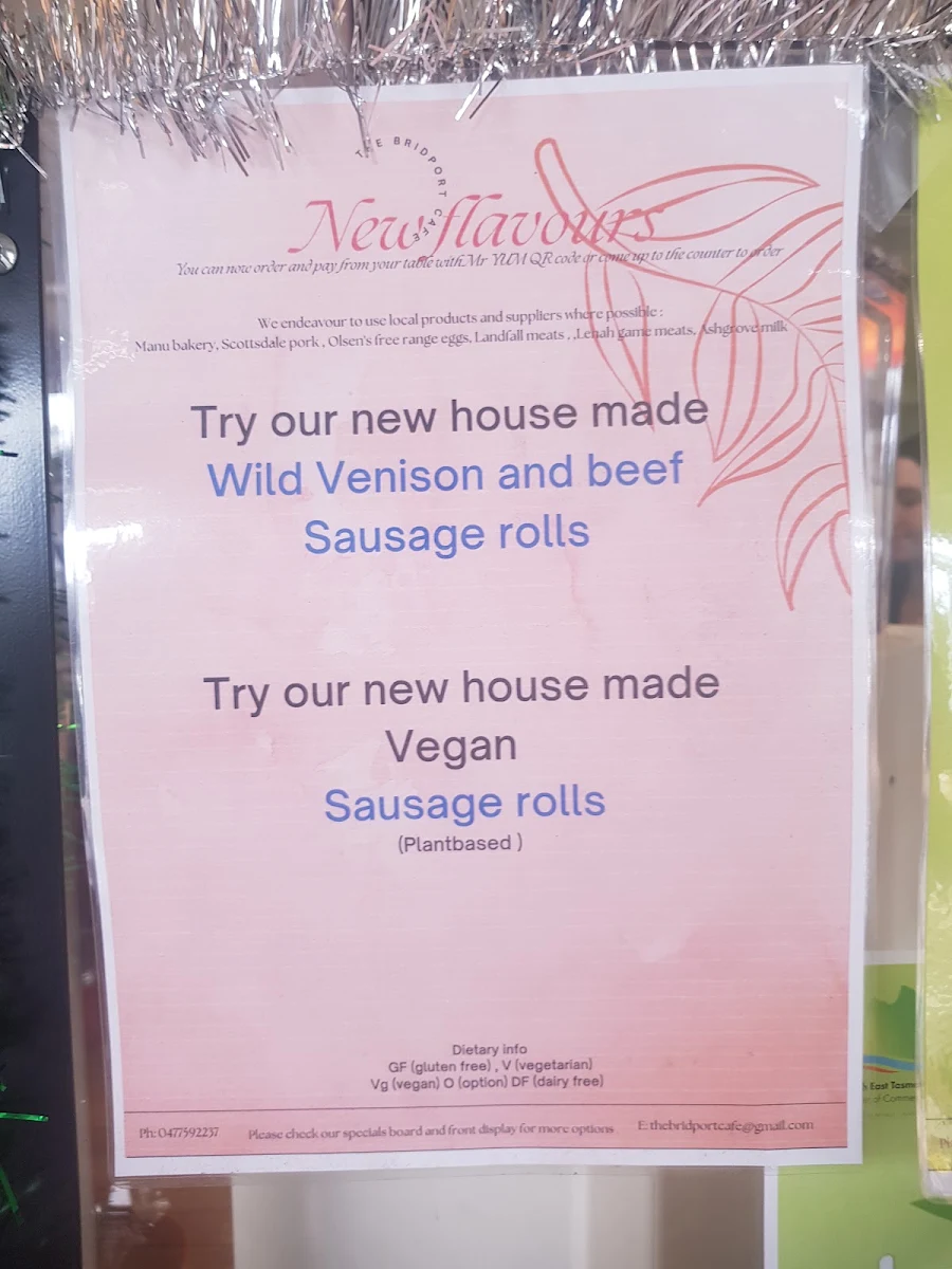 Menu, The Bridport Cafe