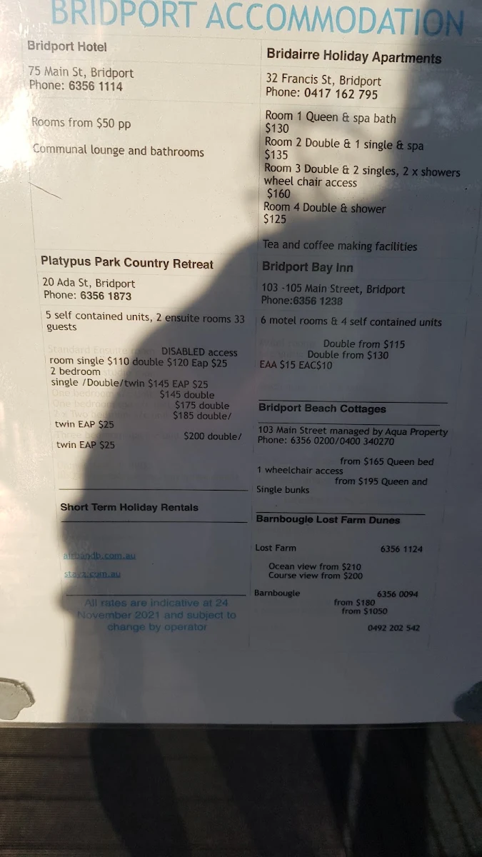 Menu, The Bridport Cafe