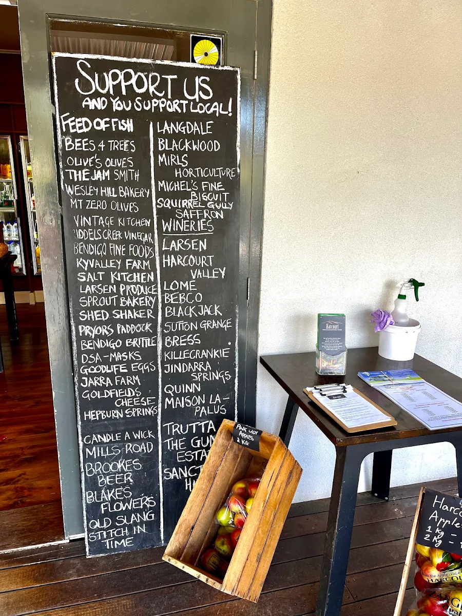 Menu, Harcourt Produce & General Store