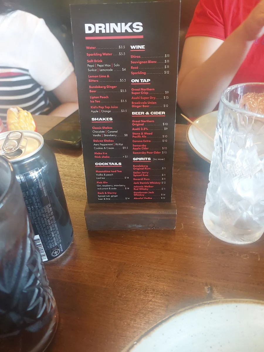 Menu, Burger Urge (Gladstone)