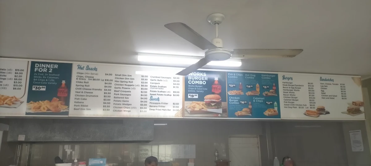 Menu, Lawnton Seafood