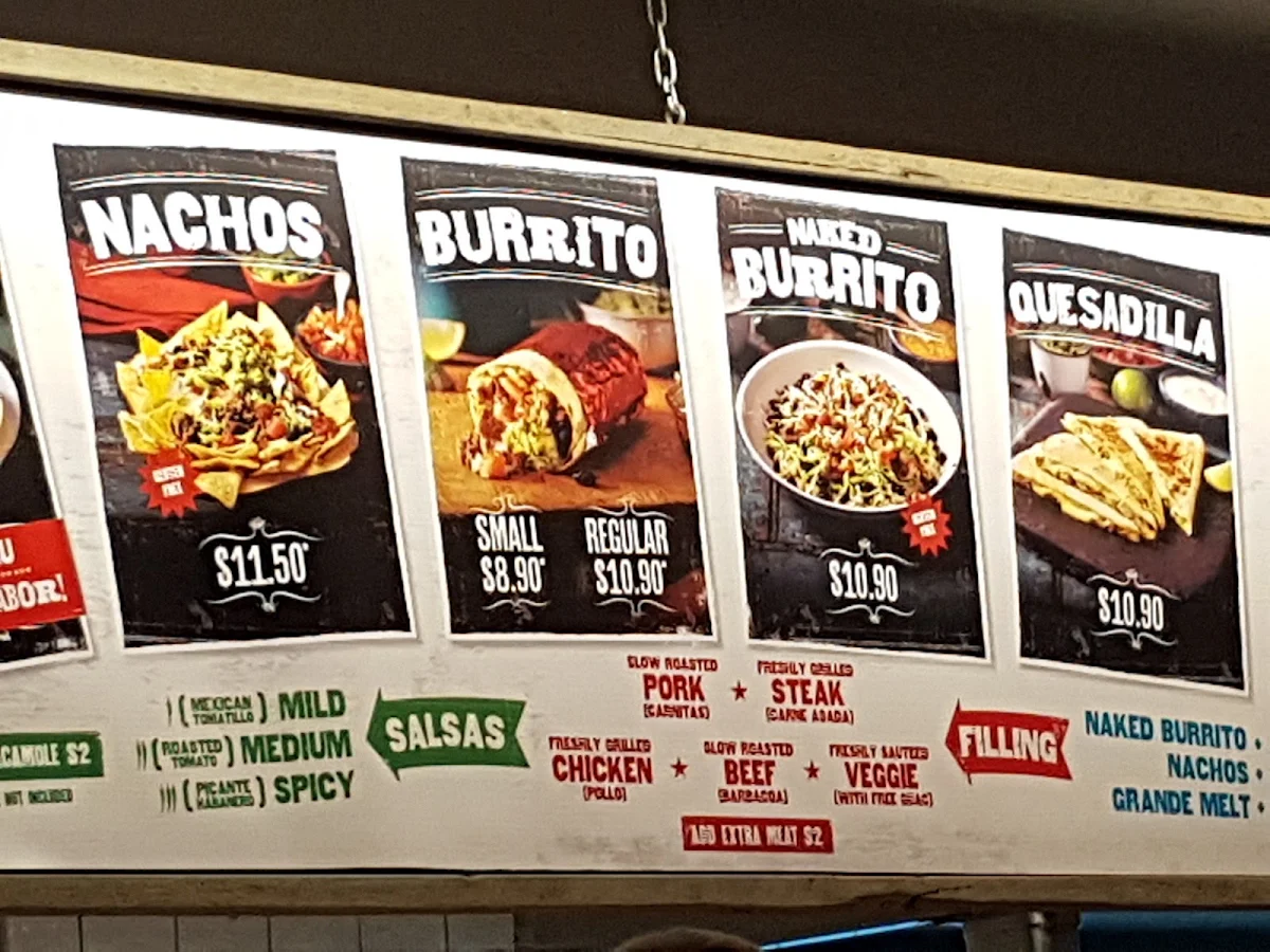Menu, Mad Mex Waurn Ponds