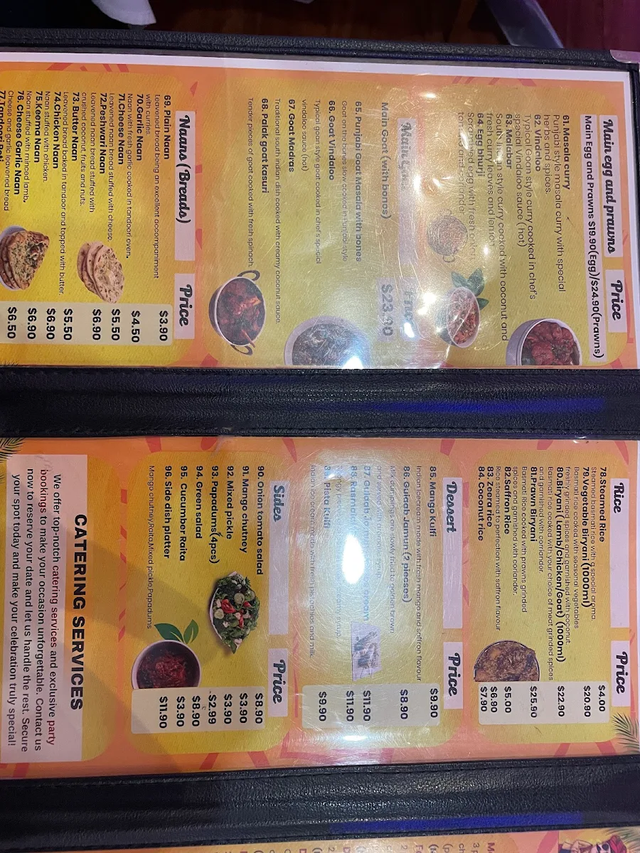 Menu, DAAWAT INDIAN RESTAURANT - NORTH RICHMOND