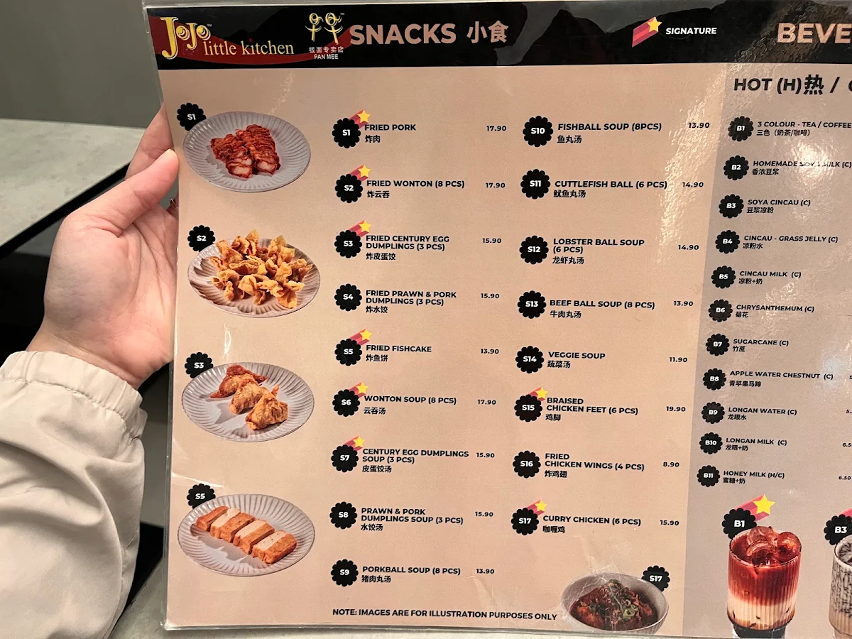 Menu, Jojo Little Kitchen
