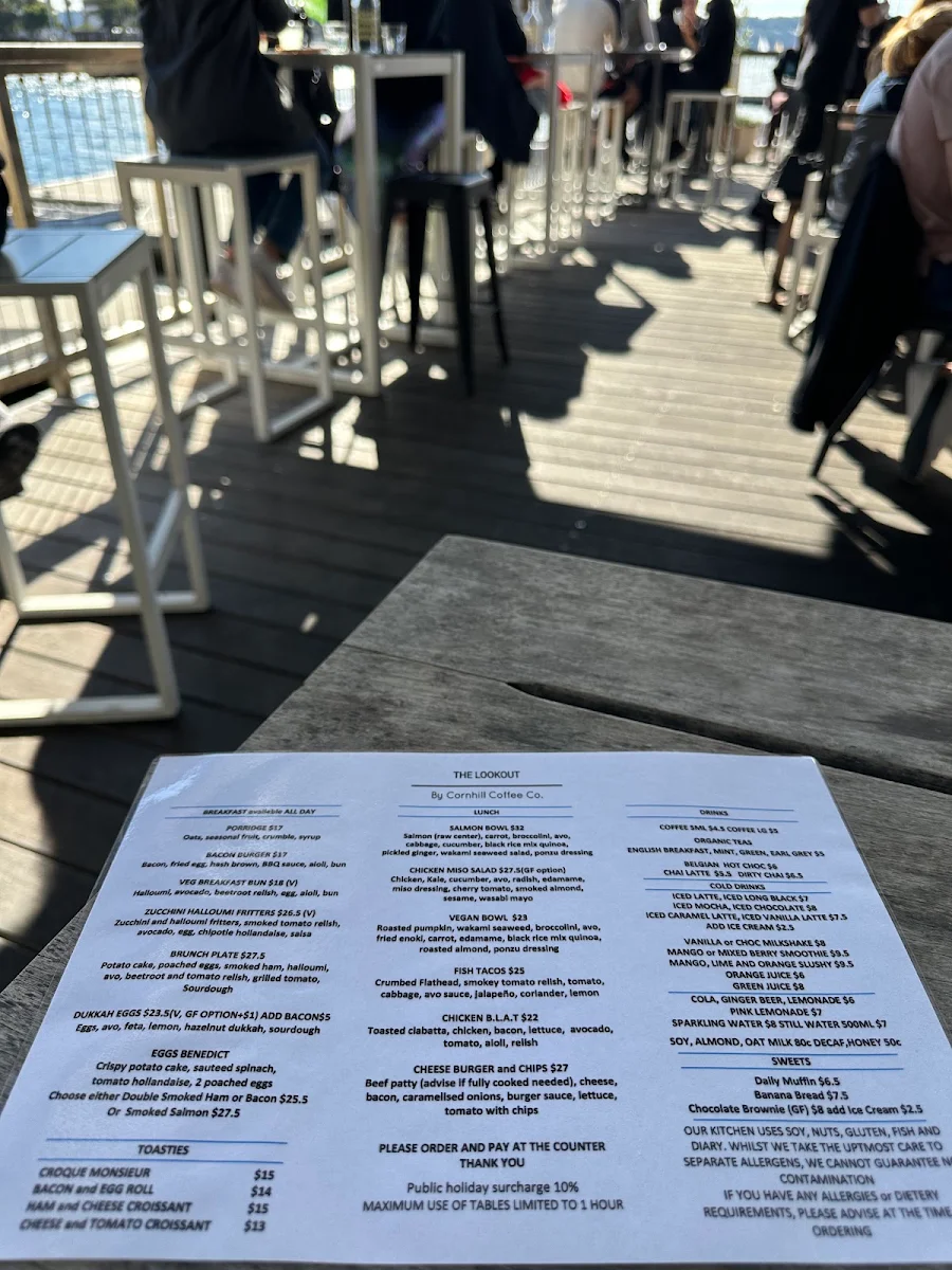 Menu, The Lookout