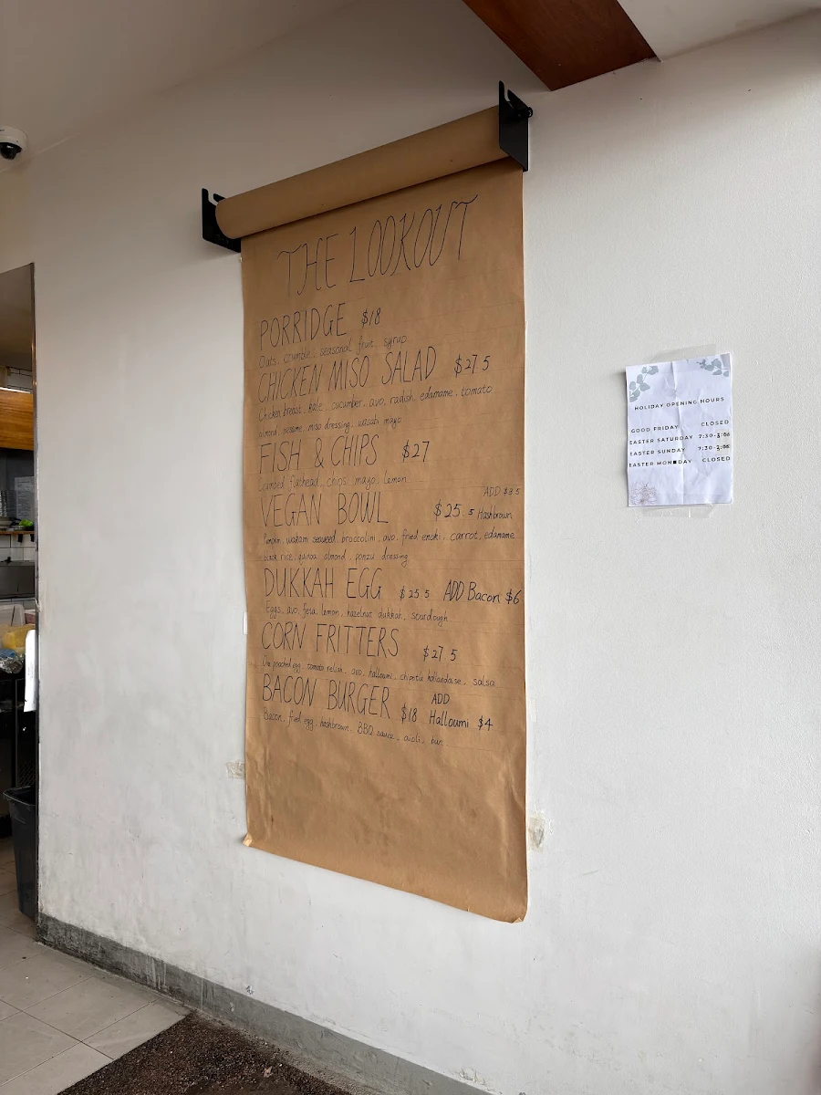 Menu, The Lookout