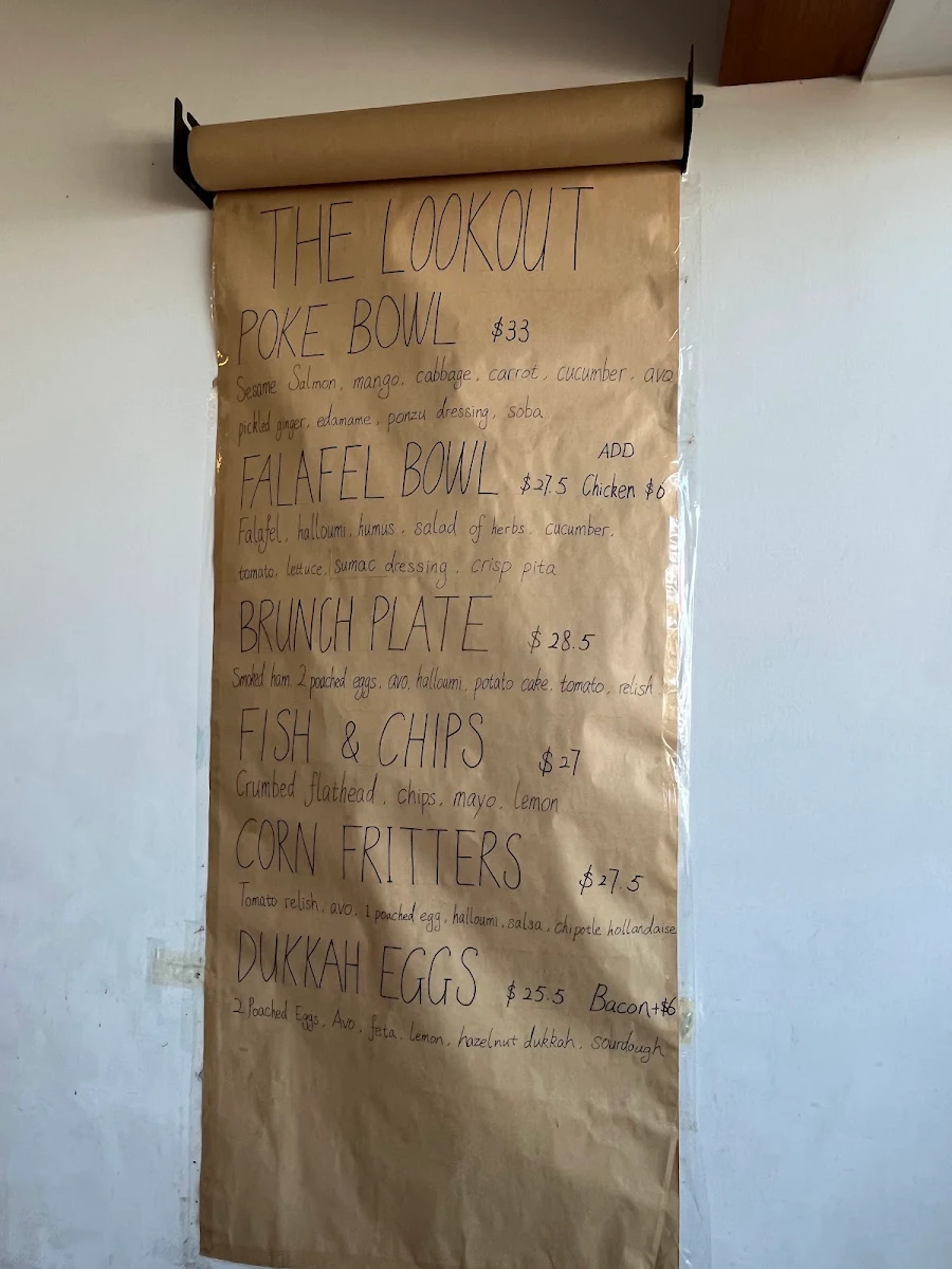 Menu, The Lookout