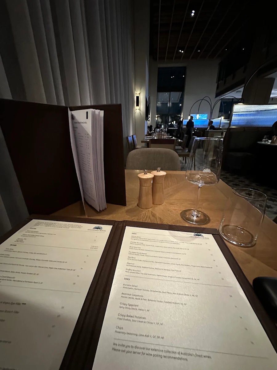 Menu, NEWMARKET ROOM