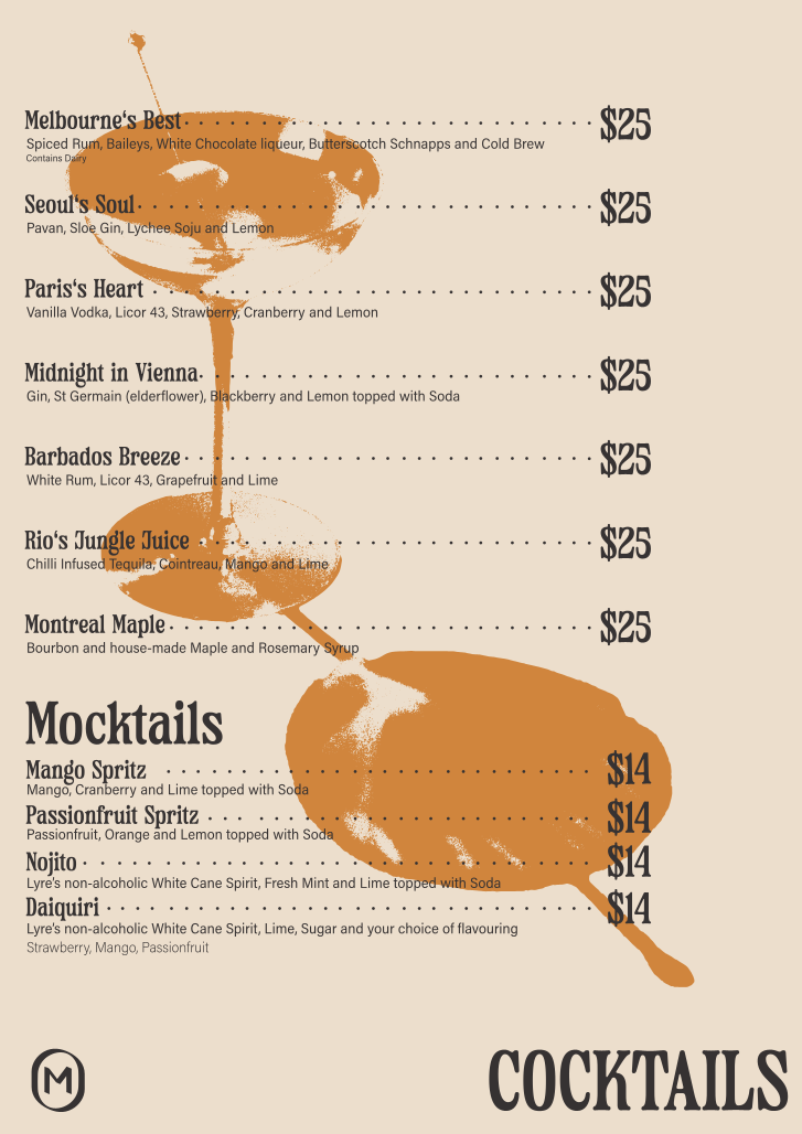 Menu, The Metropolitan Hotel