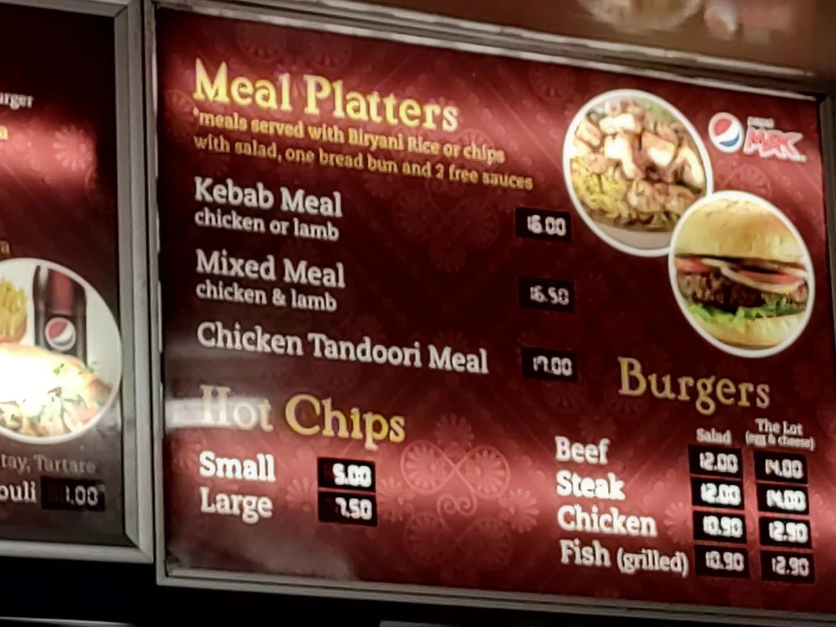 Menu, Morris Place Kebabs & Bakery