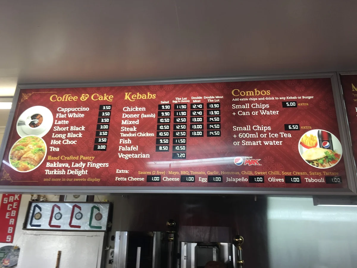 Menu, Morris Place Kebabs & Bakery
