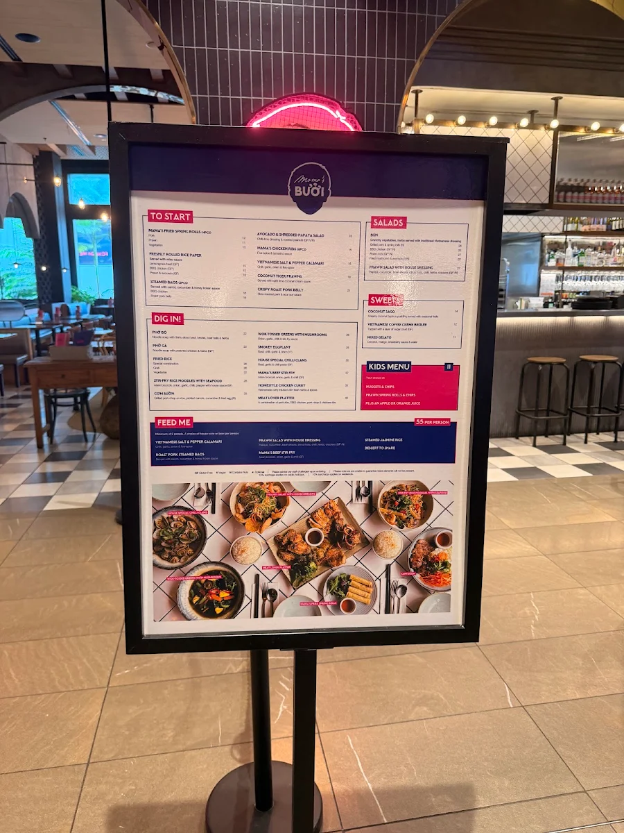 Menu, Mama's Buoi Chadstone