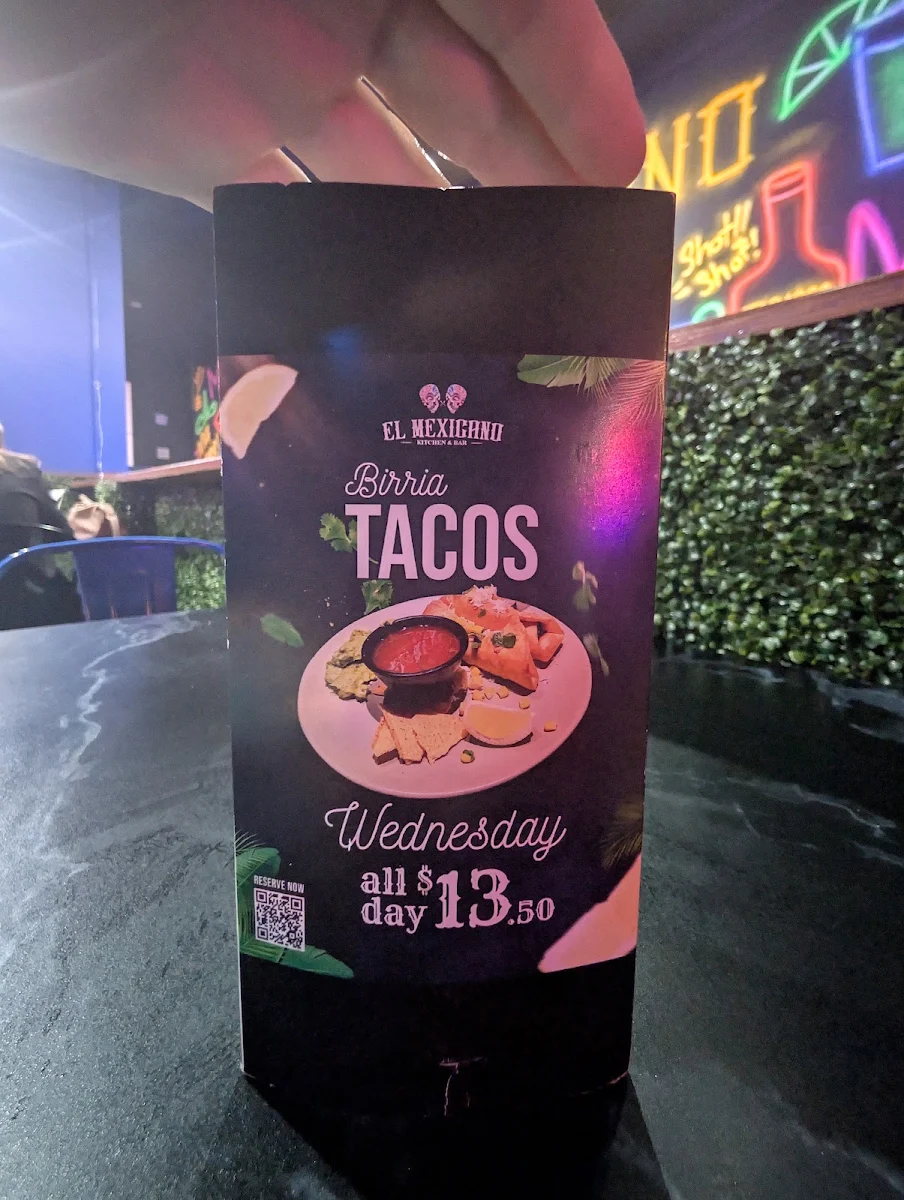 Menu, EL Mexicano Glenelg