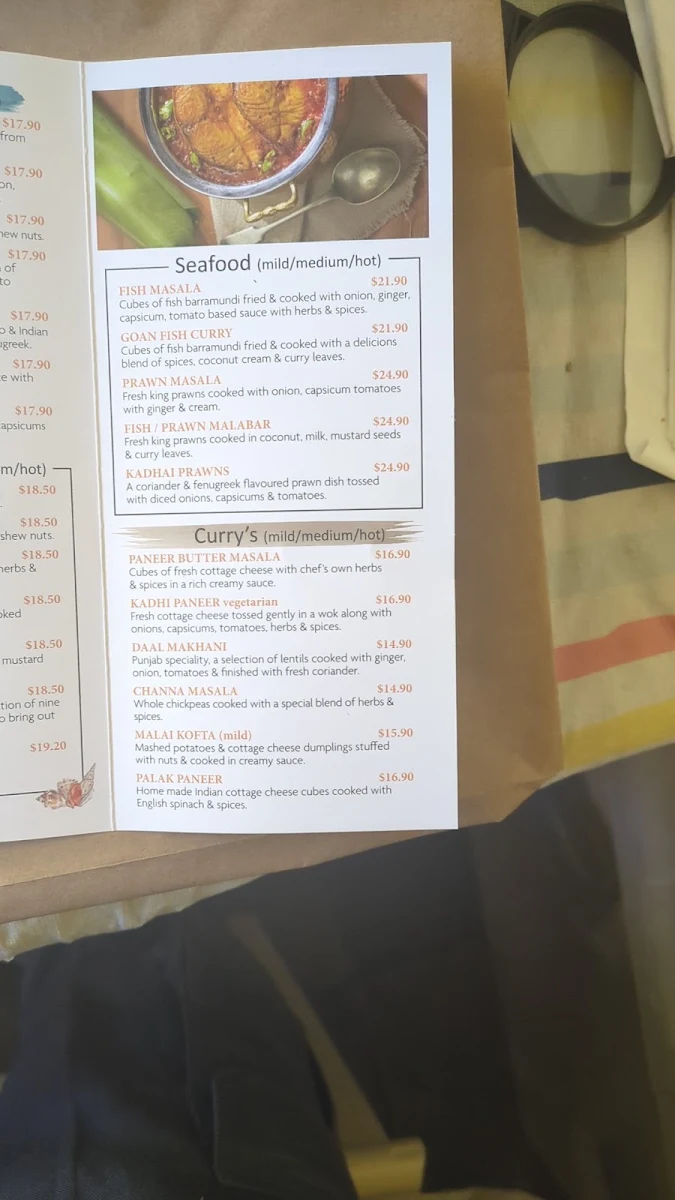 Menu, Aldinga Bay Cafe