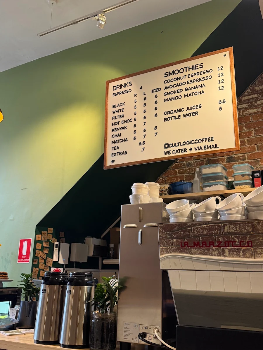 Menu, Cult Logic Coffee