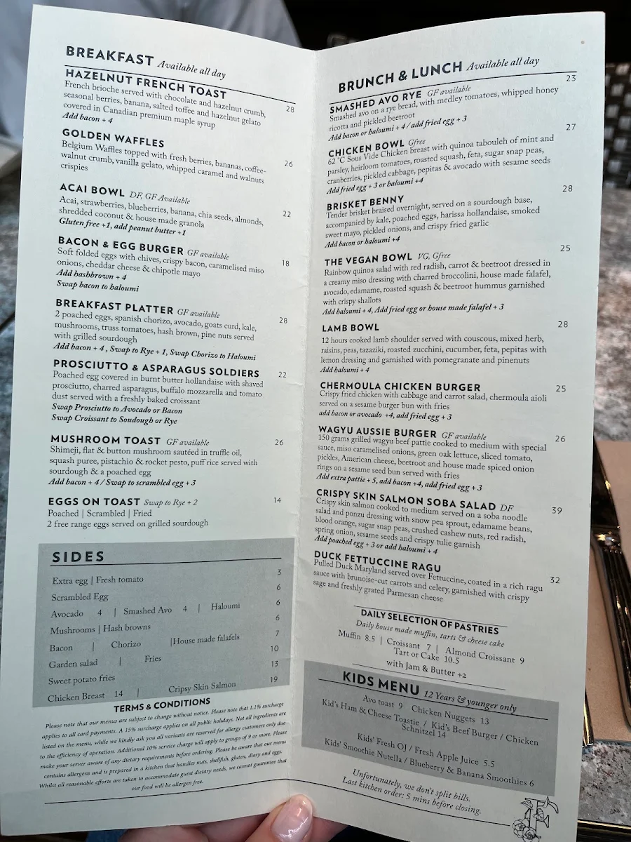 Menu, Flower Child Cafe Chatswood