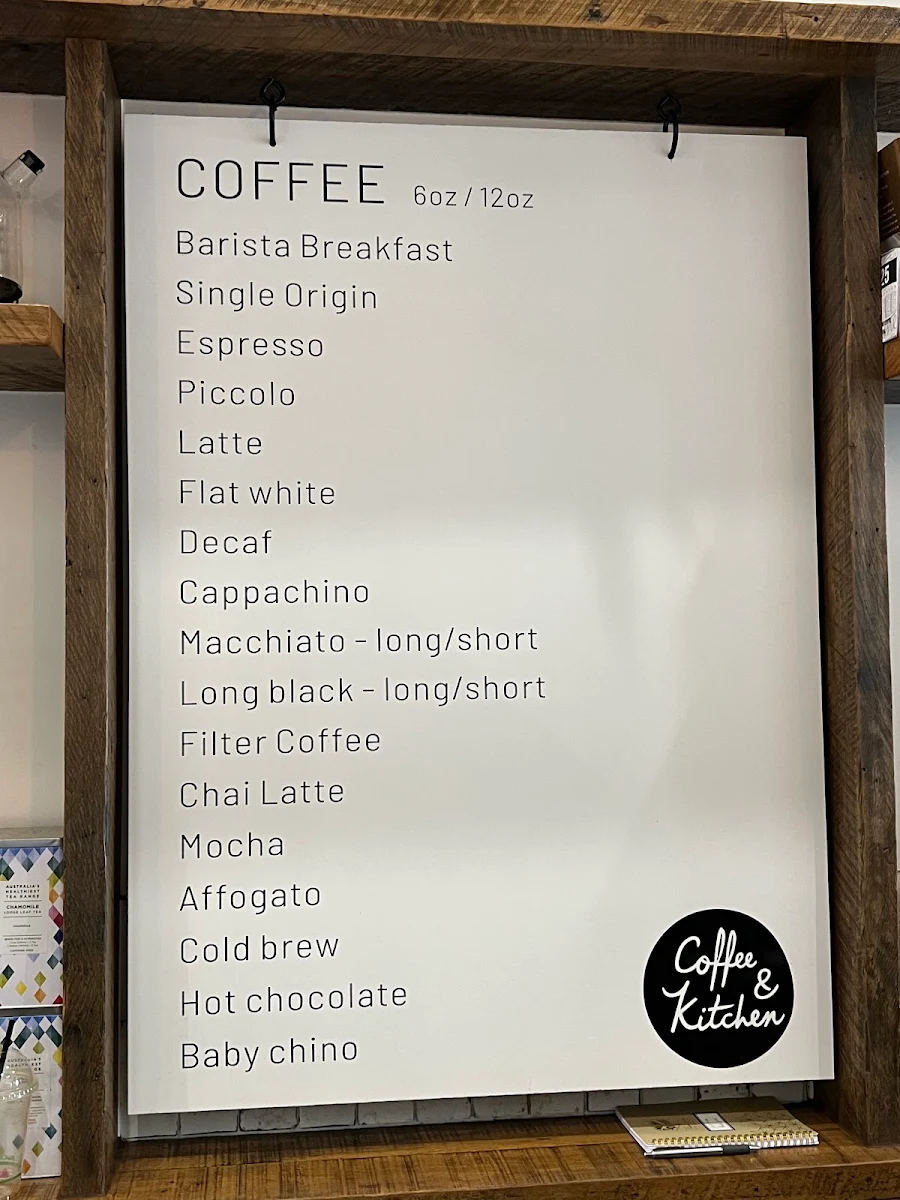 Menu, Coffee & Kitchen Ballina
