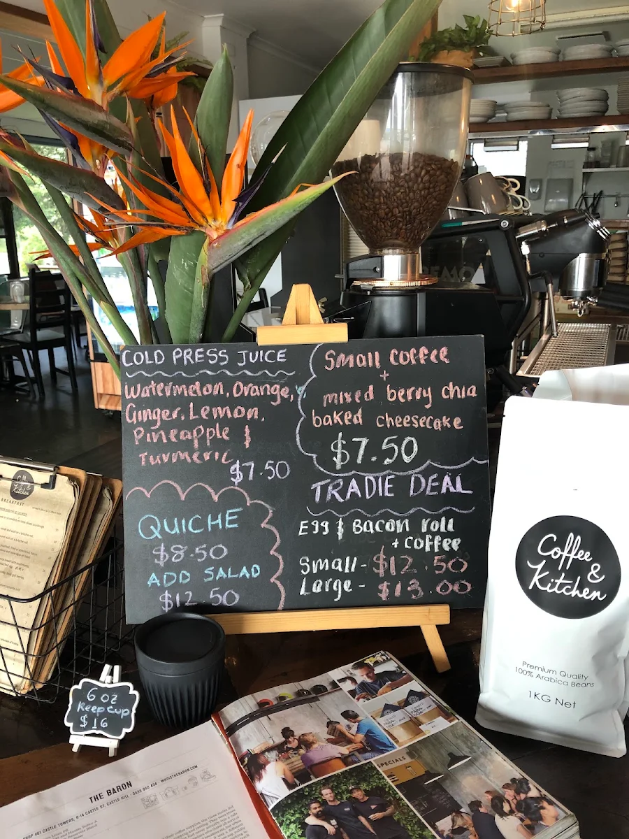 Menu, Coffee & Kitchen Ballina