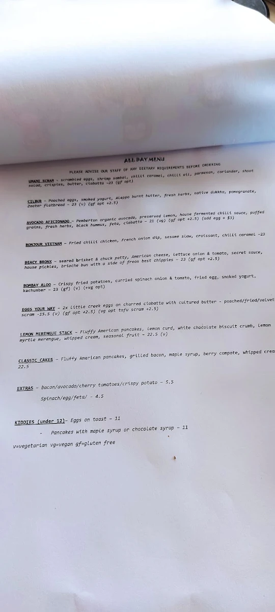 Menu, Two Dogs Laughing