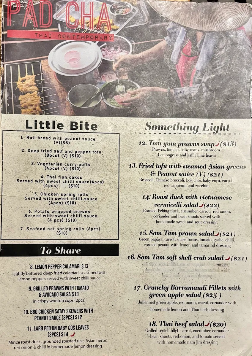 Menu, Pad Cha