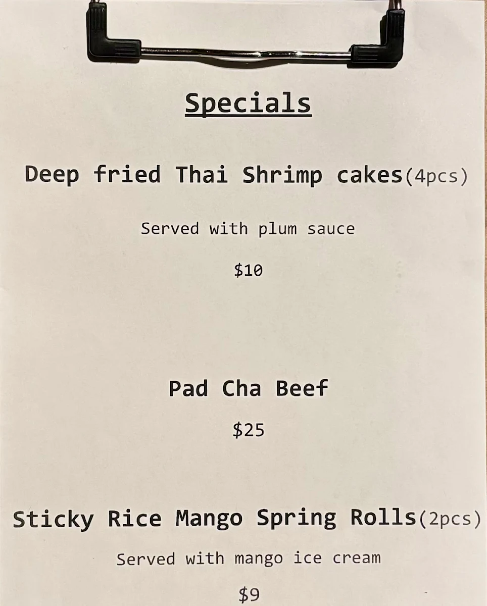 Menu, Pad Cha