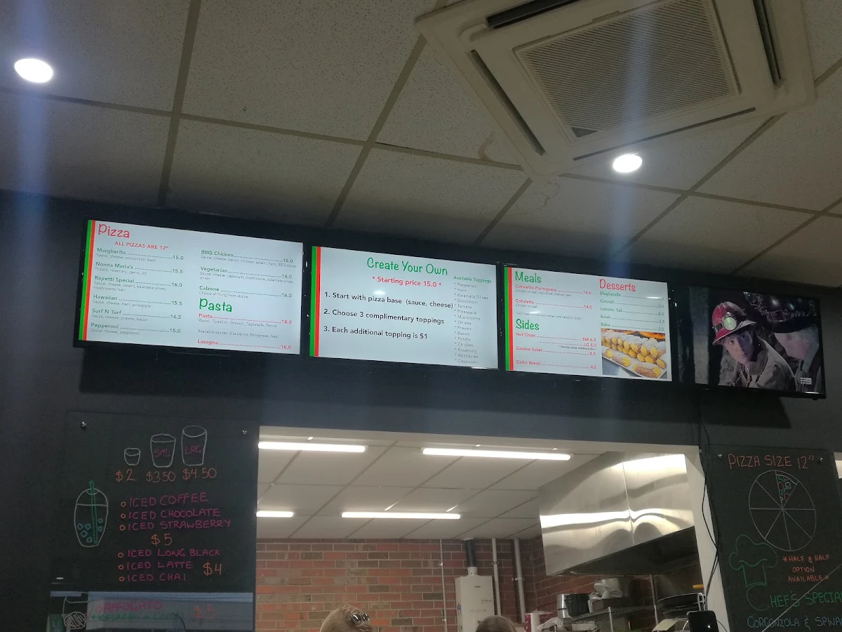 Menu, Rapetti's Pizzeria