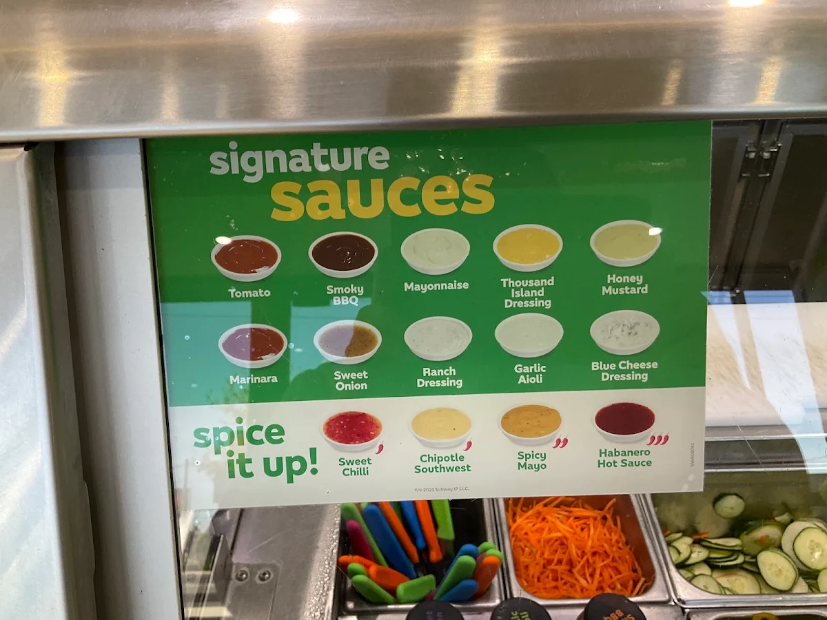 Menu, Subway